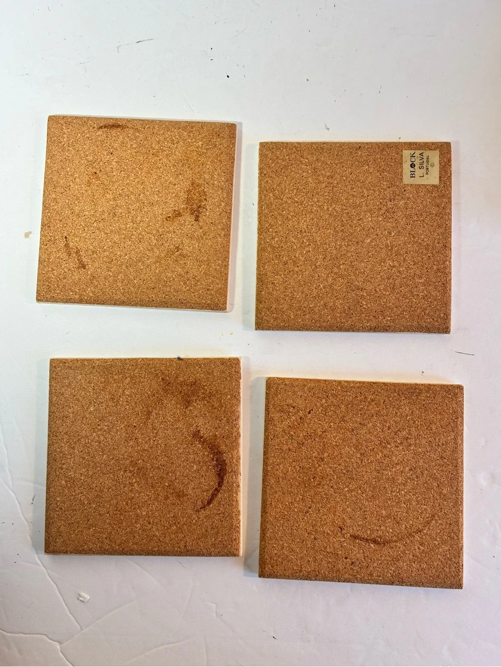 Vintage Mary Lou Goertzen Poinsettia Tile Coasters — Set of 7